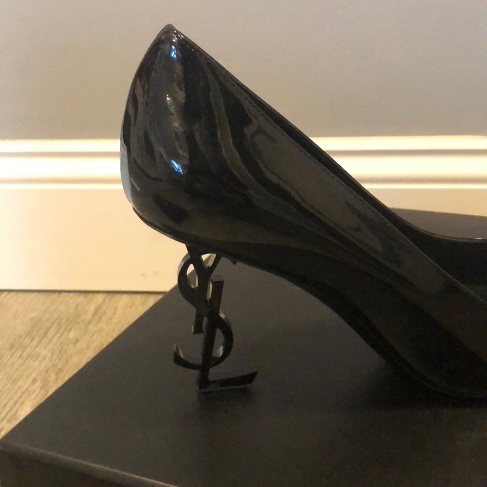 NWT Yves Saint Laurent Opium ysl logo heels patent - Picture 6 of 8